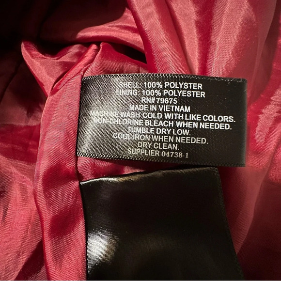 Liz Claiborne belted Light Weight Trench Coat Size Small Color Rumba Red - Picture 6 of 7